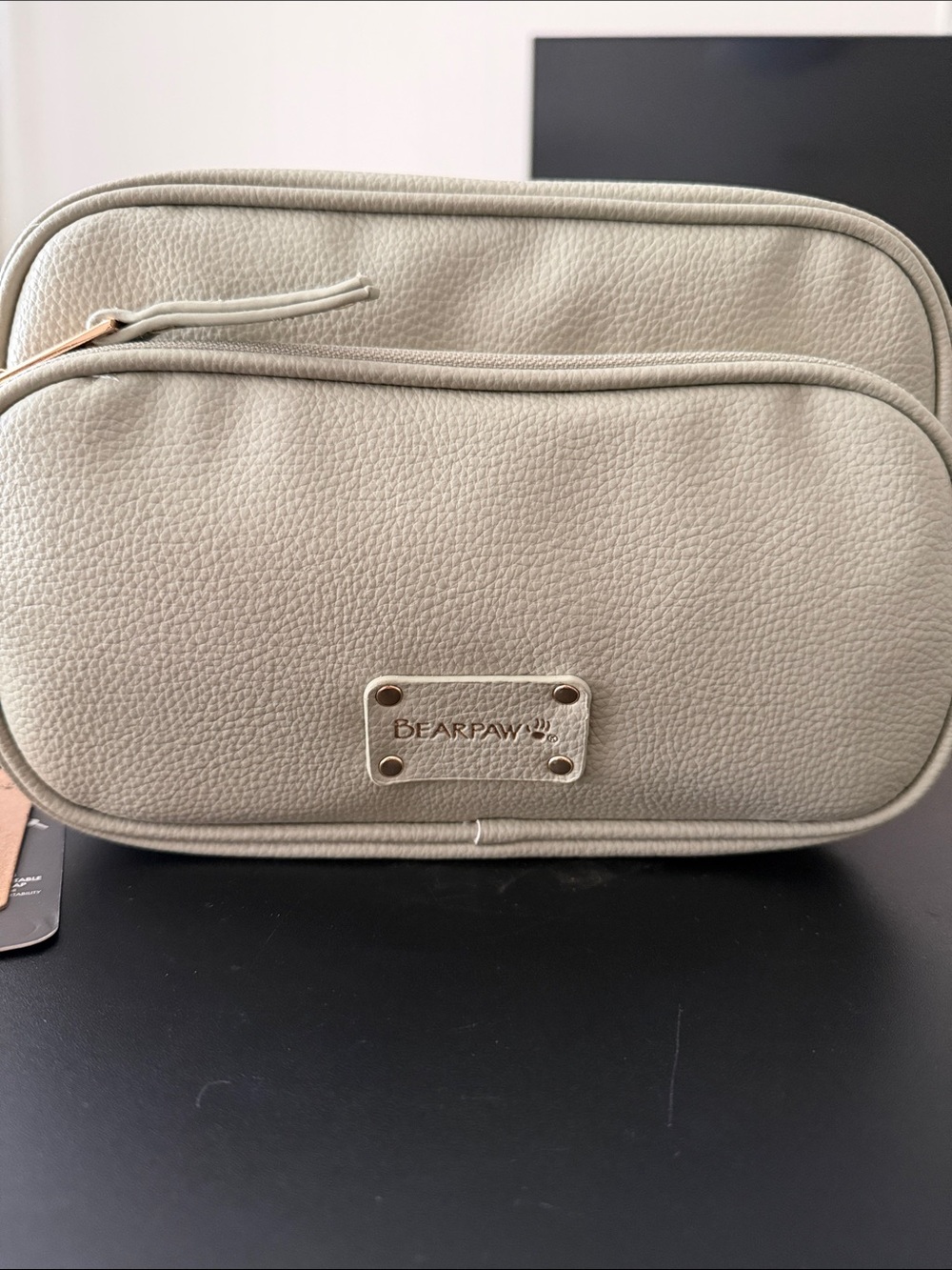 BearPaw Pebbled Crossbody in Light green with gold